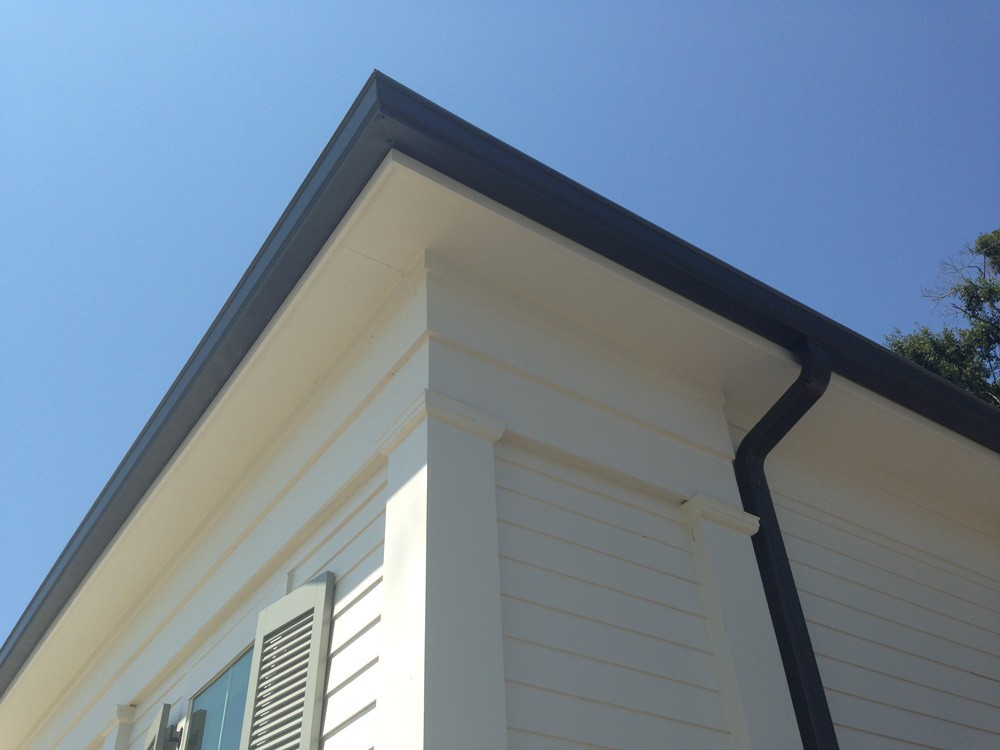 High contrast gutters on New Orleans home - Strong Shield