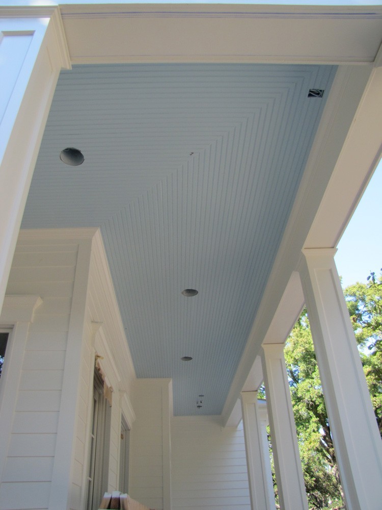 Corner of bead board porch ceiling - Strong Shield