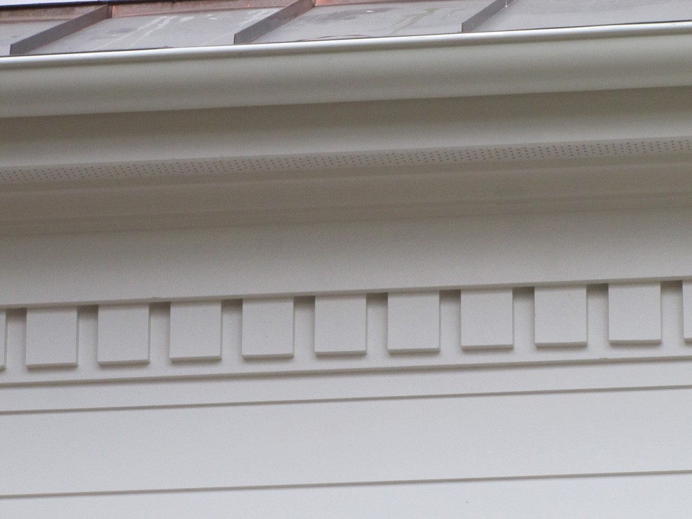 Dentil molding below eaves in Metairie - Strong Shield