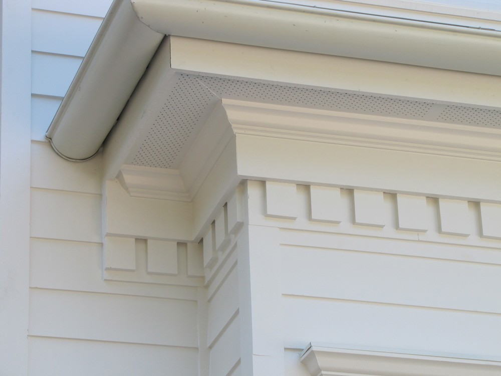 Craftsman style trim with dentil details - Strong Shield