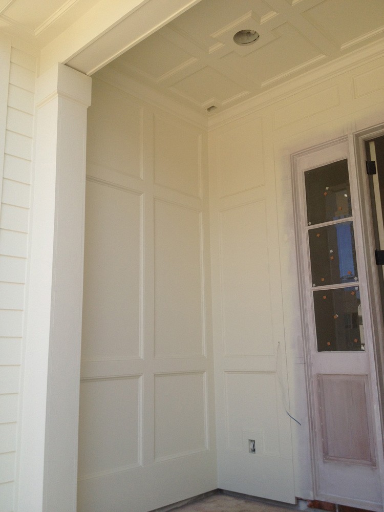 Coffered ceiling and wall trim for porch - Strong Shield
