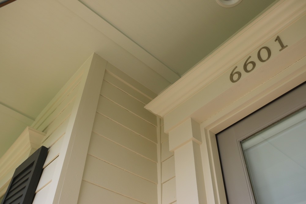 Craftsman door frame and bead board ceiling - Strong Shield