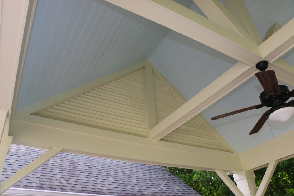 Bead board ceiling, louvered panel accent, and craftsman trim - Strong Shield