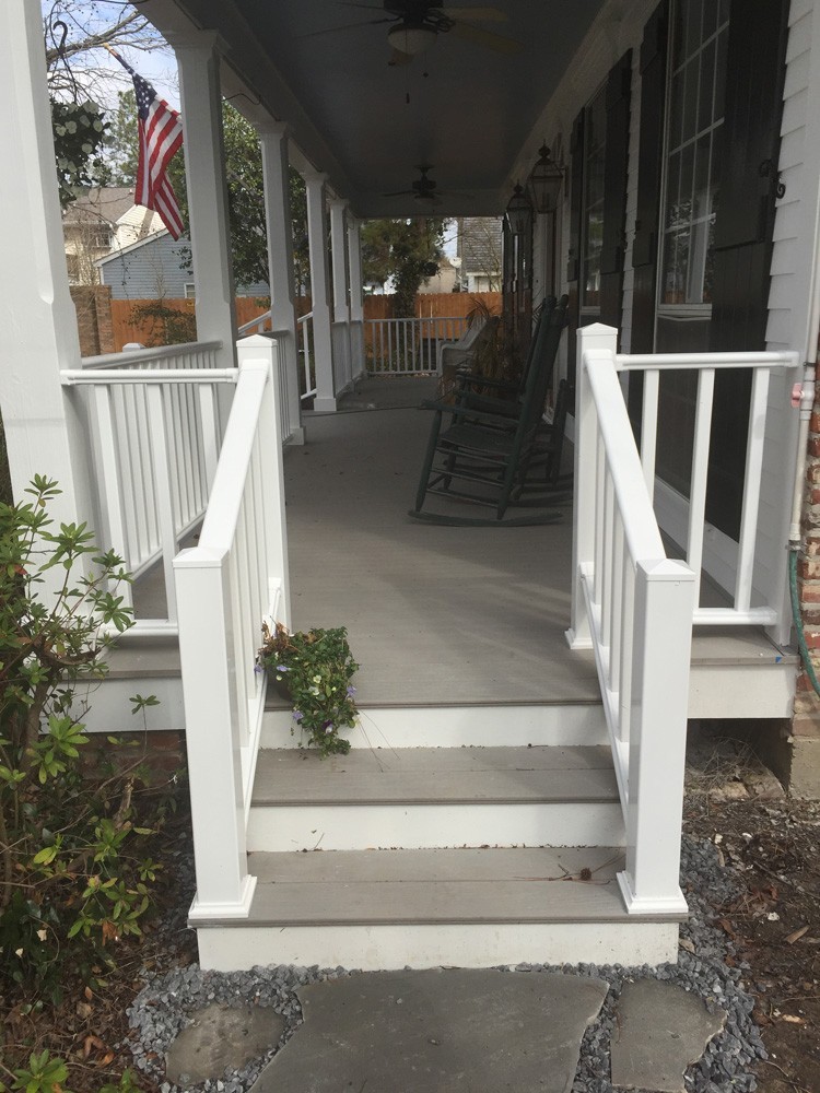 New Orleans style front porch with craftsman railing - Strong Shield