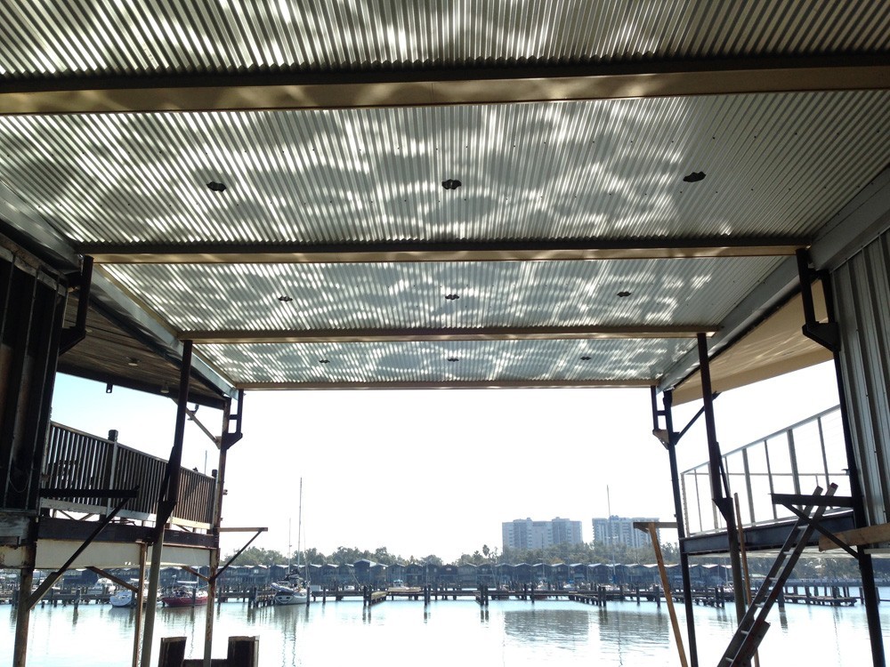 New Orleans boat slip ceiling with recessed lighting - Strong Shield