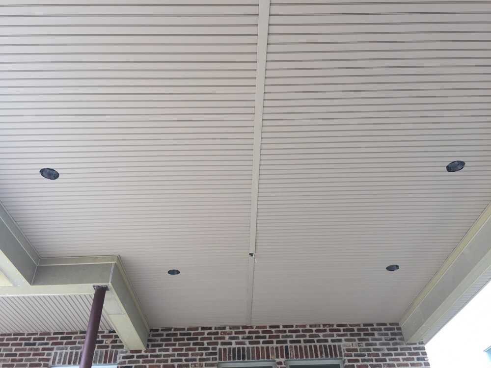 Vinyl porch ceiling with recessed lights - Strong Shield