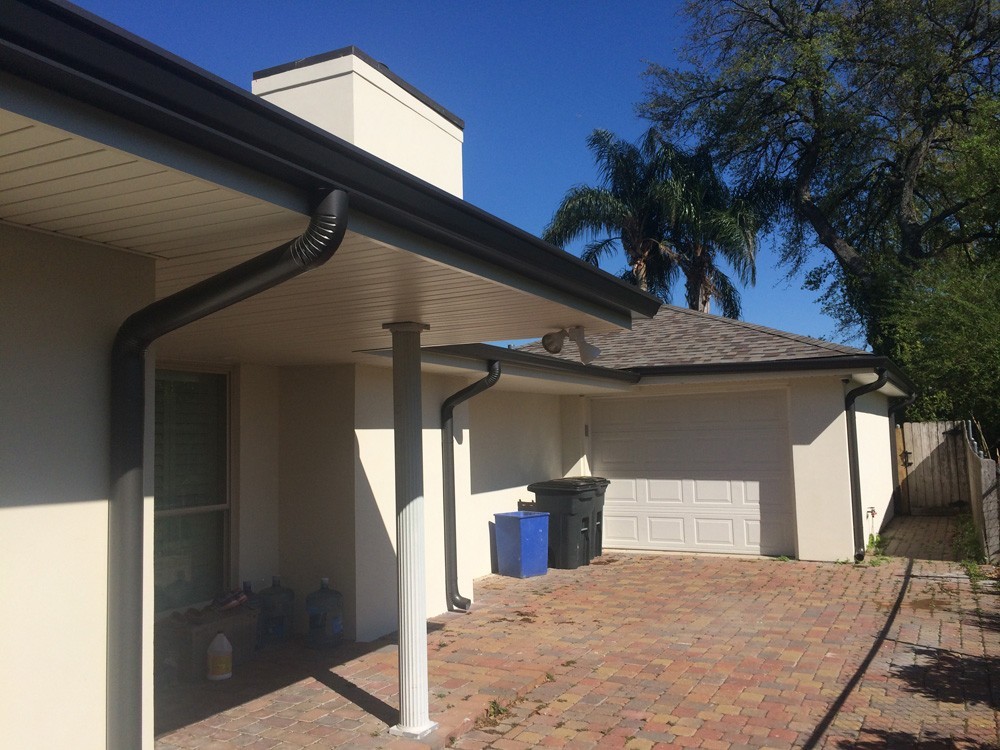 Gutters on one story home in New Orleans - Strong Shield