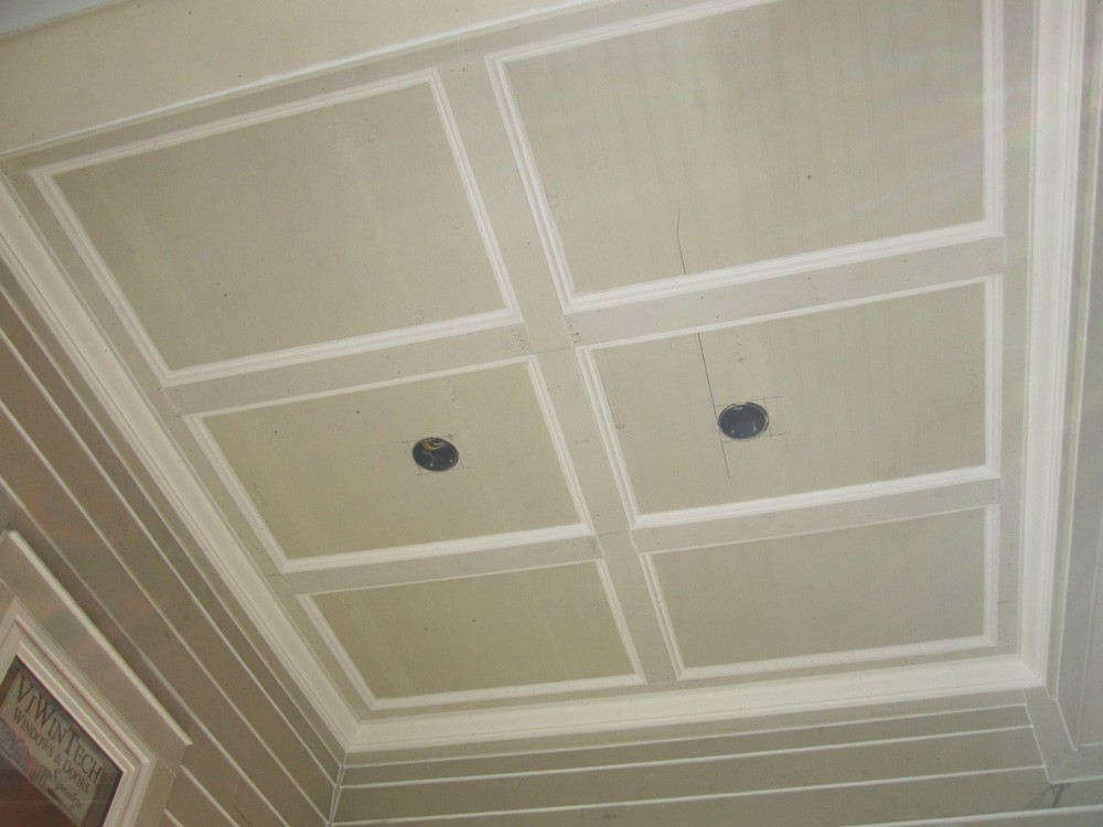 Porch ceiling with bead board and molding trim style - Strong Shield
