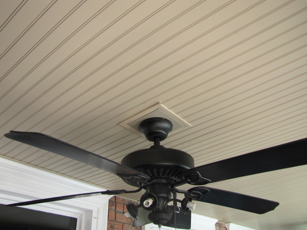 Metairie backyard porch with vinyl ceiling - Strong Shield