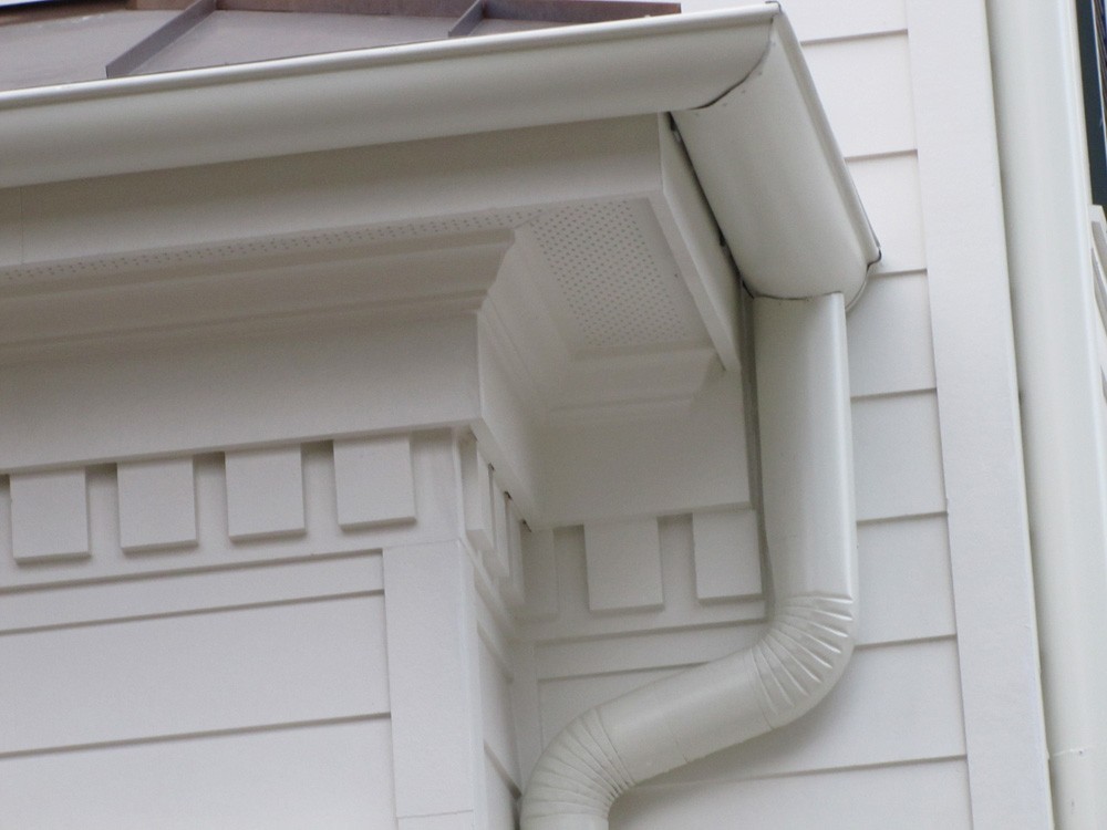 Dentil molding and traditional rounded gutters - Strong Shield