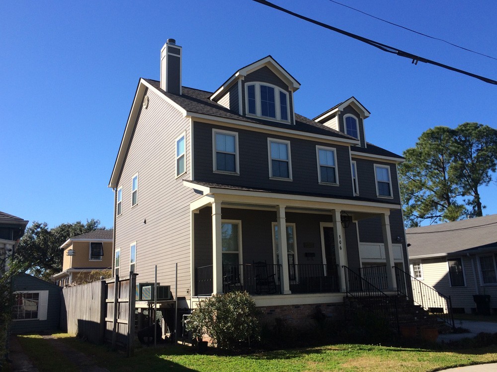 High contrast craftsman trim on two story house - Strong Shield