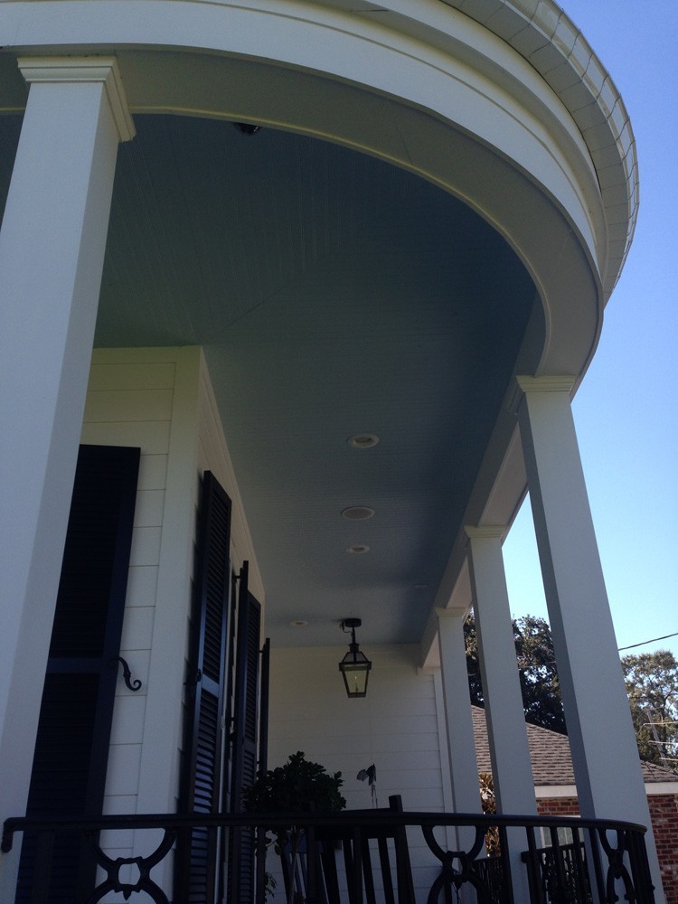 Beard board and iron accents for New Orleans porch - Strong Shield