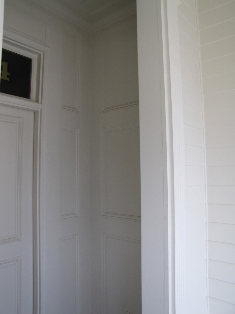 Coffered porch walls and ceiling on Metairie home - Strong Shield