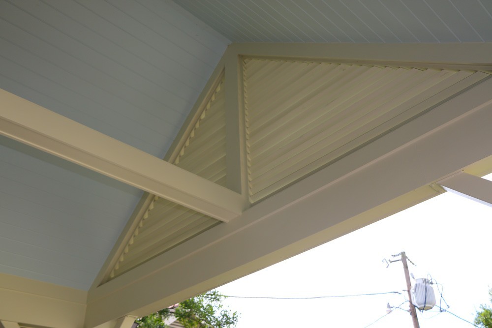 Cathedral ceiling with louvered style facing - Strong Shield